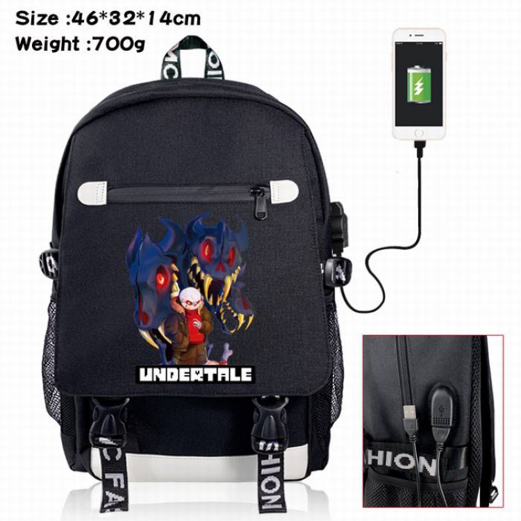 Undertale-17A Black Color data cable Backpack
