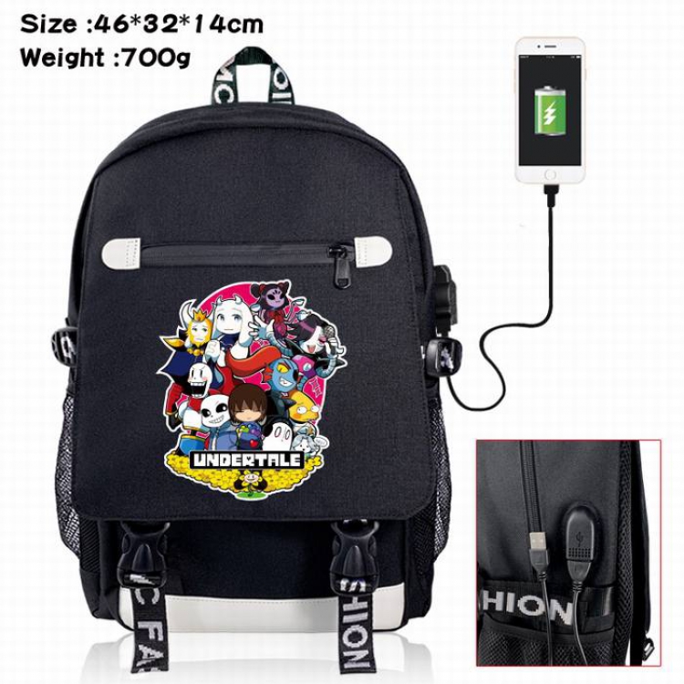 Undertale-8A Black Color data cable Backpack