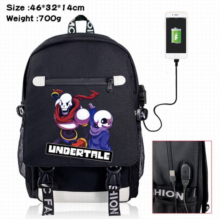 Undertale-9A Black Color data cable Backpack
