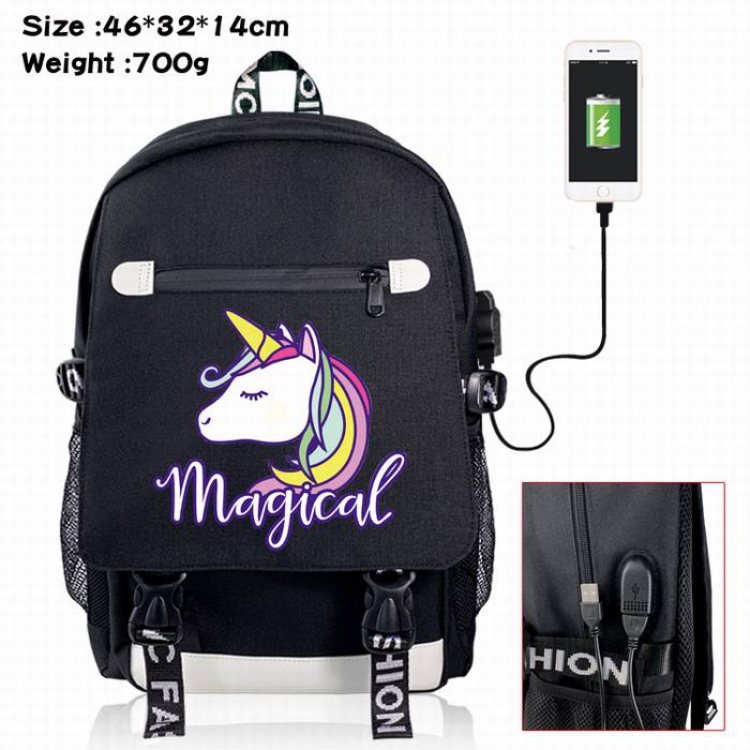 Unicorn-11A Black Color data cable Backpack