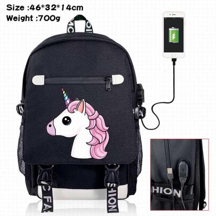 Unicorn-12A Black Color data cable Backpack