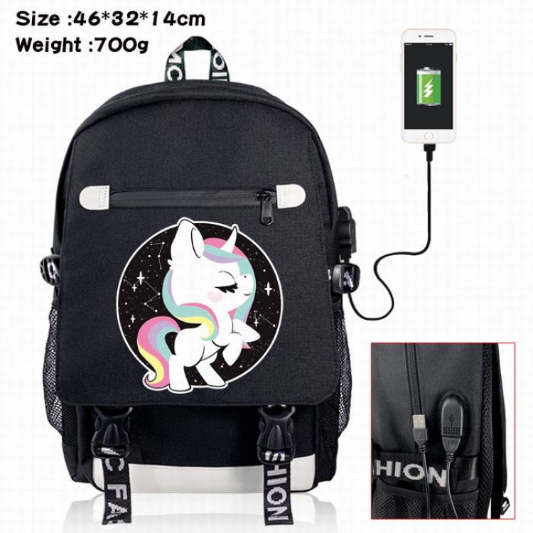 Unicorn-5A Black Color data cable Backpack