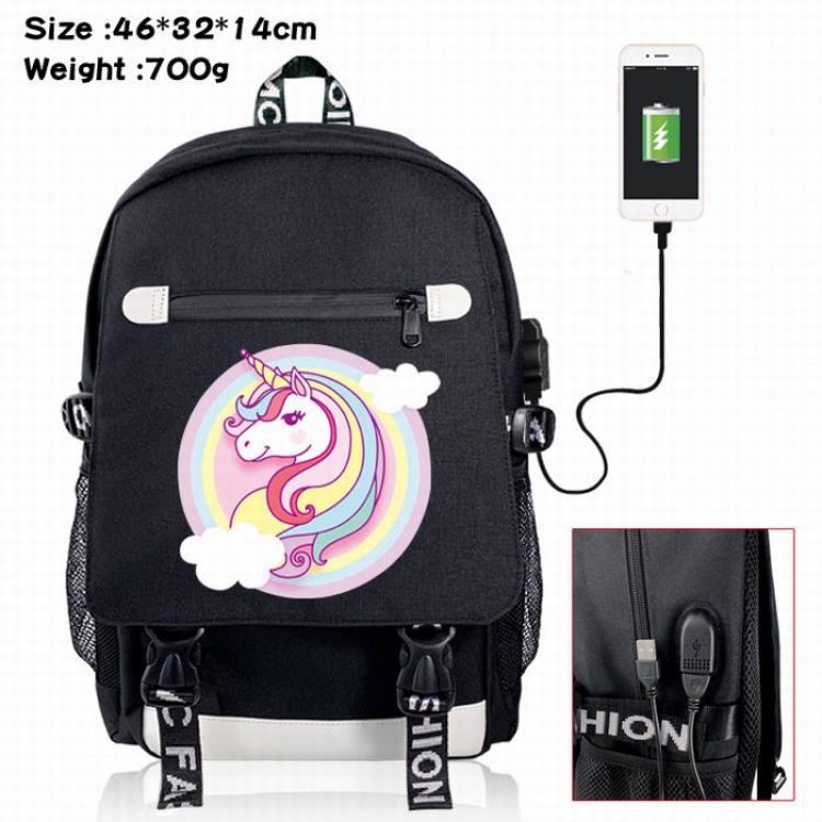 Unicorn-6A Black Color data cable Backpack