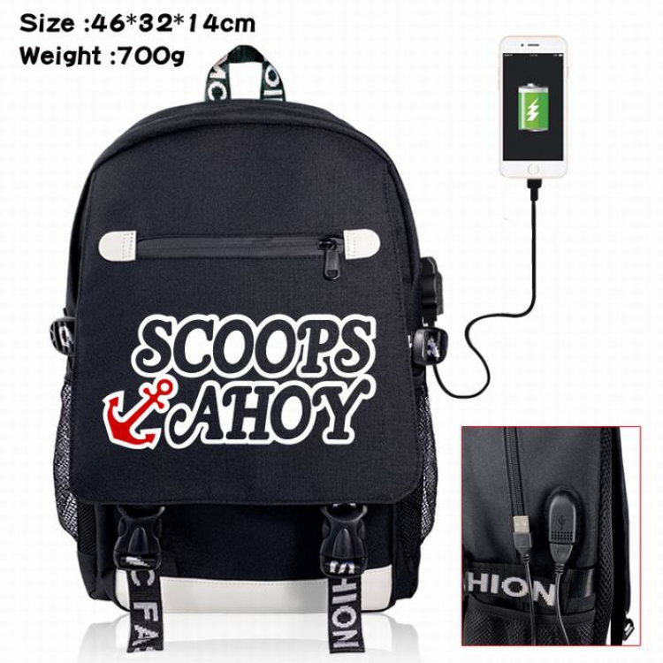 Stranger Things-19A Black Color data cable Backpack