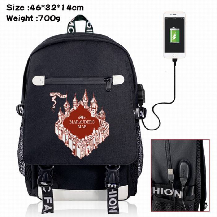 Harry Potter-1A Black Color data cable Backpack