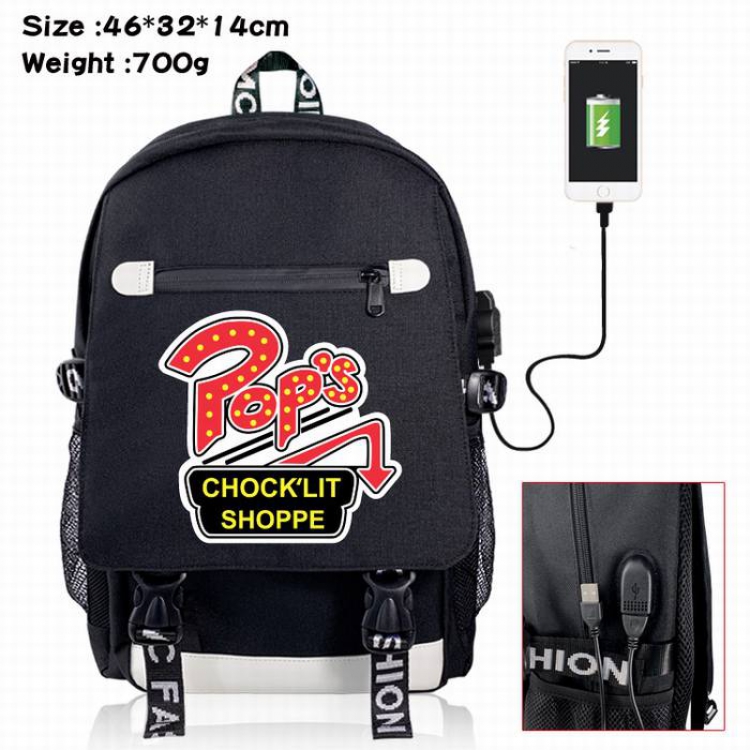 Riverdale-2A Black Color data cable Backpack
