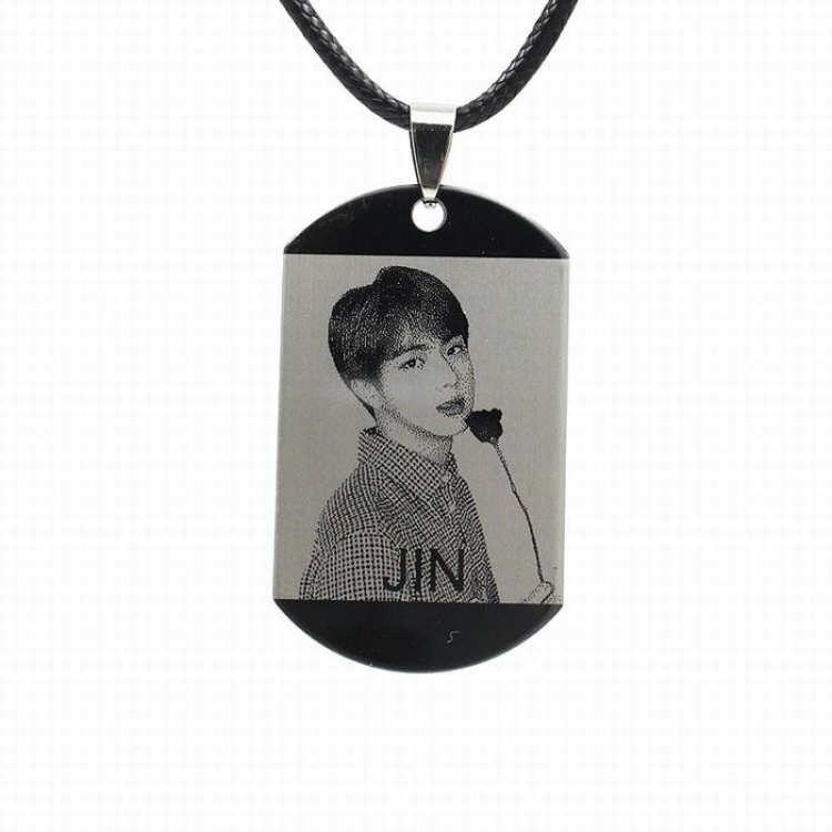 BTS JIN Necklace pendant Pendant size 4.5X2.7CM Rope length 45 5CM 23G price for 5 pcs