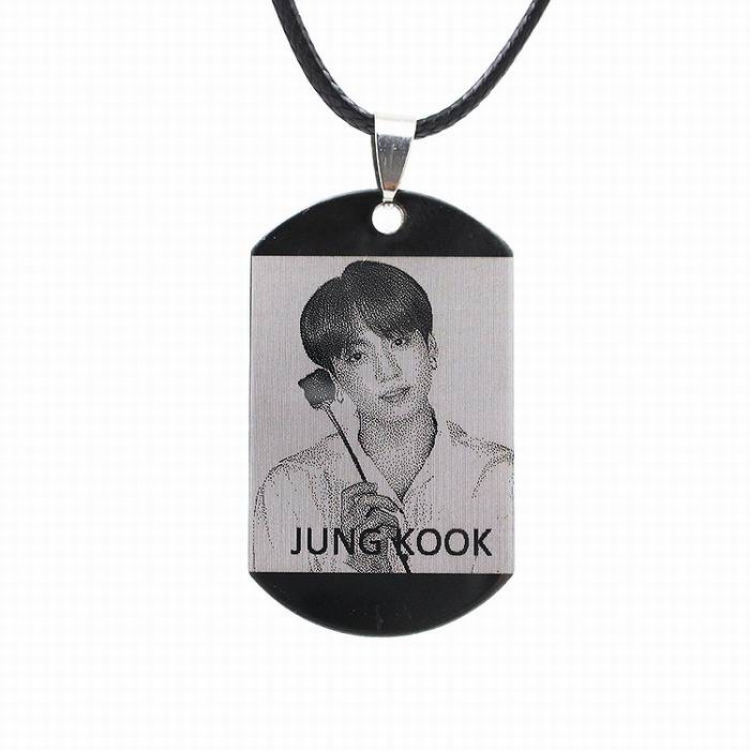 BTS JK Necklace pendant Pendant size 4.5X2.7CM Rope length 45 5CM 23G price for 5 pcs