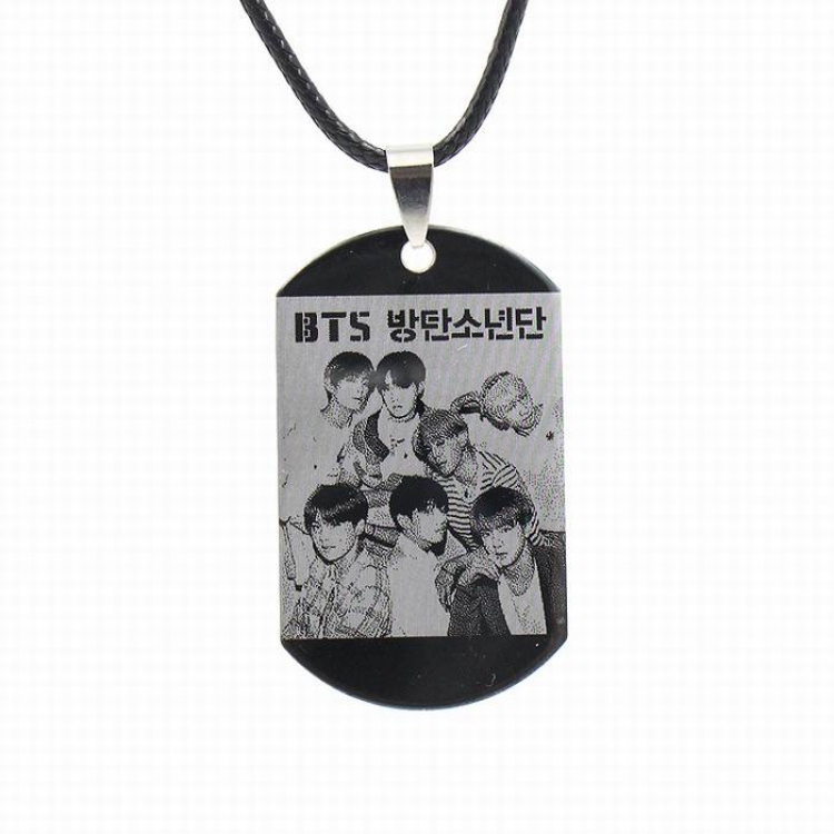 BTS Necklace pendant Pendant size 4.5X2.7CM Rope length 45 5CM 23G price for 5 pcs