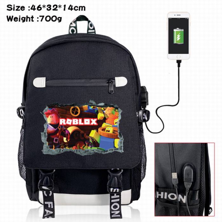 Roblox-6A Black Color data cable Backpack