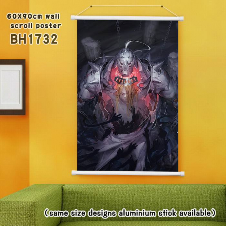 Fullmetal Alchemist White Plastic rod Cloth painting Wall Scroll 60X90CM BH1732