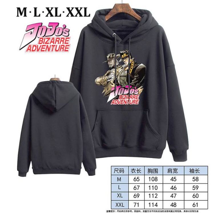 JoJos Bizarre Adventurec-8 Black Printed hooded and velvet padded sweater M L XL XXL