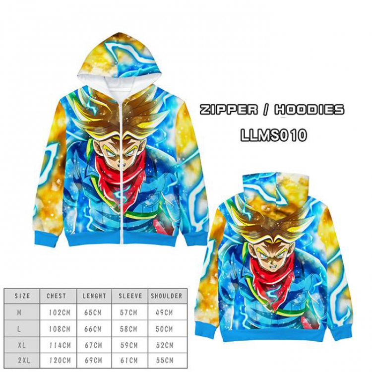 Dragon Ball Anime full color zipper hooded sweater M L XL 2XL-LLMS010