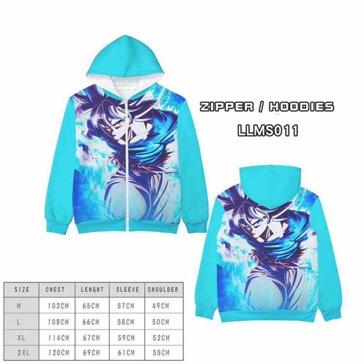 Dragon Ball Anime full color zipper hooded sweater M L XL 2XL-LLMS011