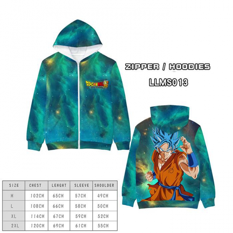 Dragon Ball Anime full color zipper hooded sweater M L XL 2XL-LLMS013