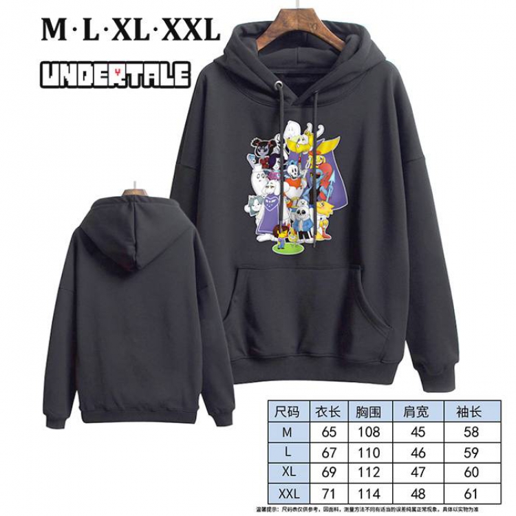 Undertale-11 Black Printed hooded and velvet padded sweater M L XL XXL