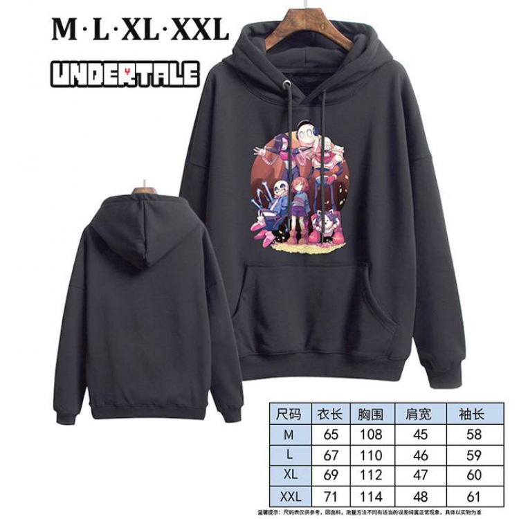 Undertale-7 Black Printed hooded and velvet padded sweater M L XL XXL