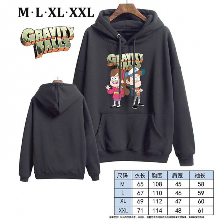 Gravity Falls-4 Black Printed hooded and velvet padded sweater M L XL XXL