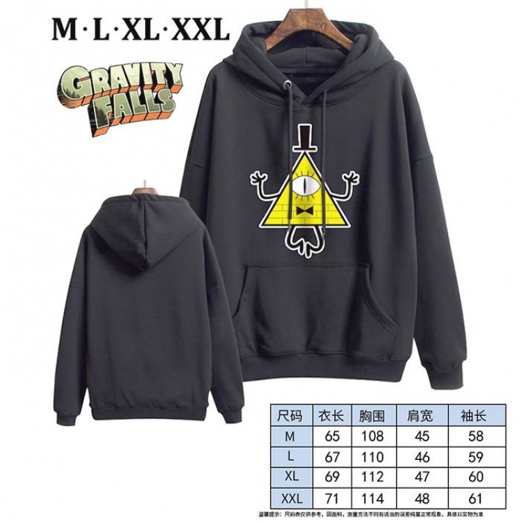 Gravity Falls-5 Black Printed hooded and velvet padded sweater M L XL XXL