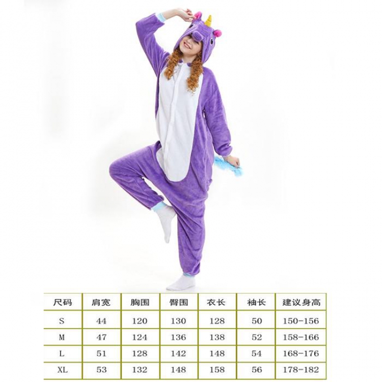 Unicorn Tenma-15 Cartoon Flannel Piece pajamas S M L XL Book three days in advance price for 2 pcs