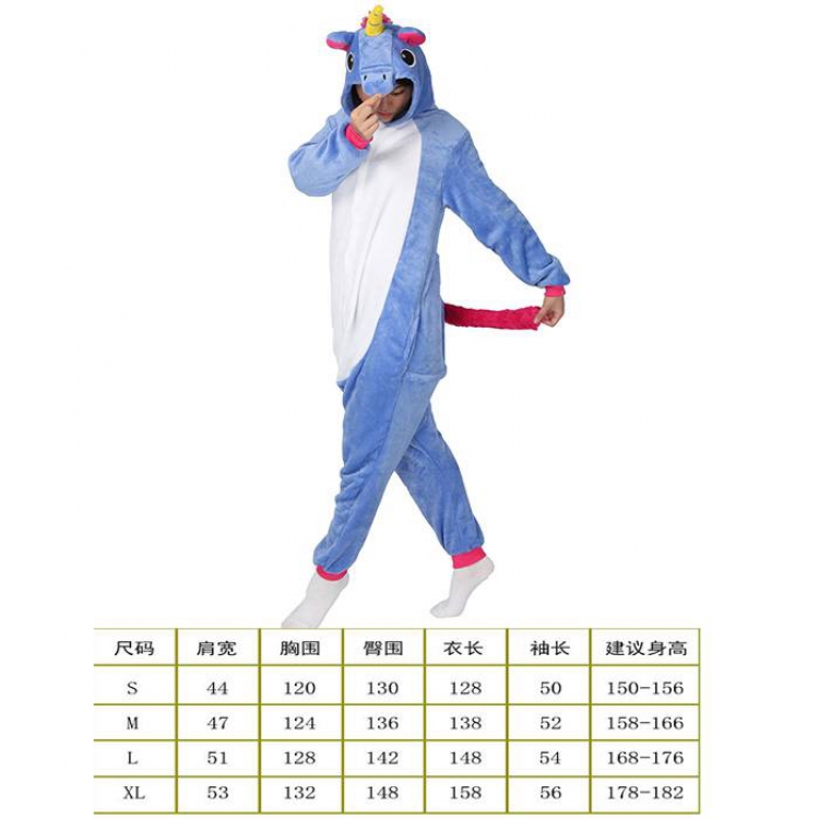 Unicorn Tenma-17 Cartoon Flannel Piece pajamas S M L XL Book three days in advance price for 2 pcs