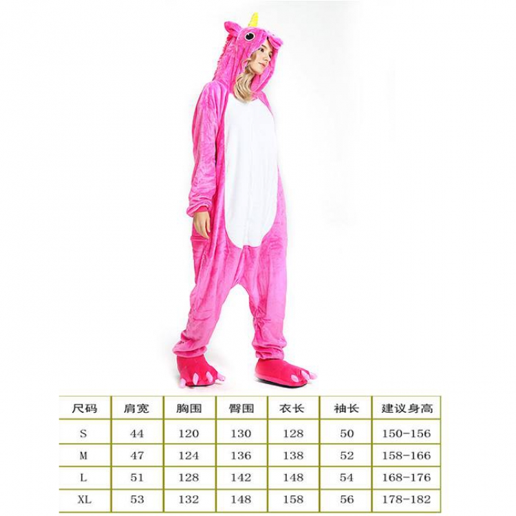 Unicorn Tenma-20 Cartoon Flannel Piece pajamas S M L XL Book three days in advance price for 2 pcs