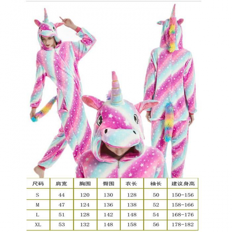 Unicorn Tenma-26 Cartoon Flannel Piece pajamas S M L XL Book three days in advance price for 2 pcs