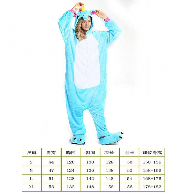 Unicorn Tenma-25 Cartoon Flannel Piece pajamas S M L XL Book three days in advance price for 2 pcs