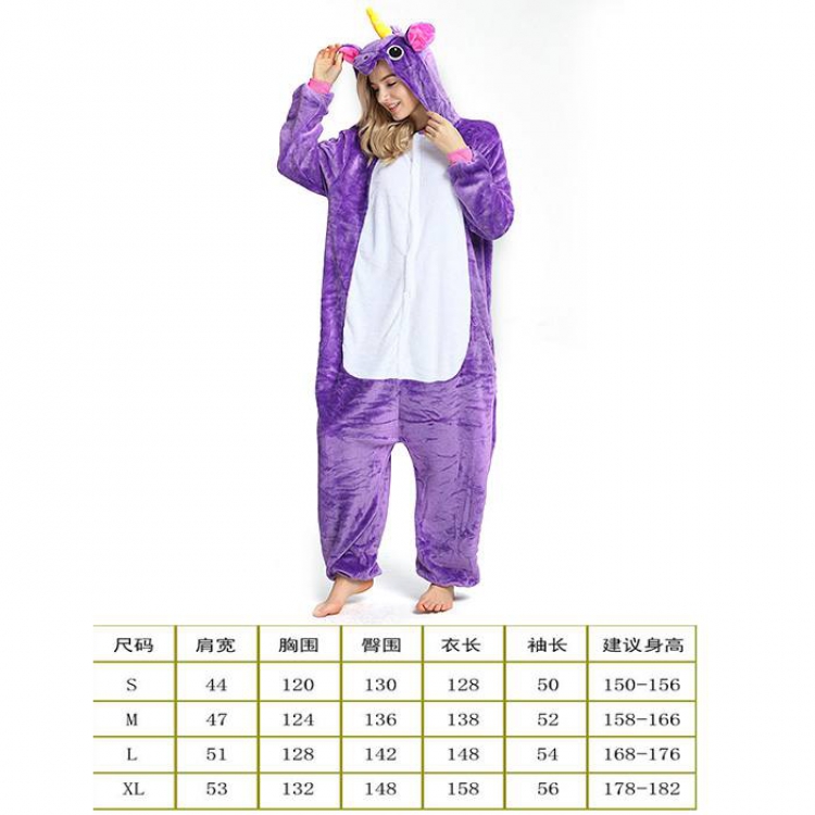 Unicorn Tenma-30 Cartoon Flannel Piece pajamas S M L XL Book three days in advance price for 2 pcs