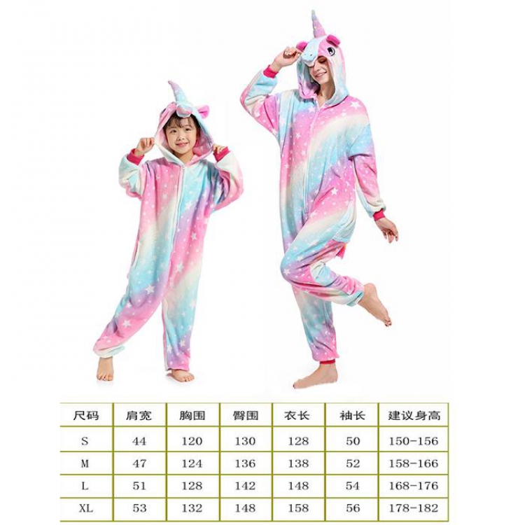 Unicorn Tenma-29 Cartoon Flannel Piece pajamas S M L XL Book three days in advance price for 2 pcs