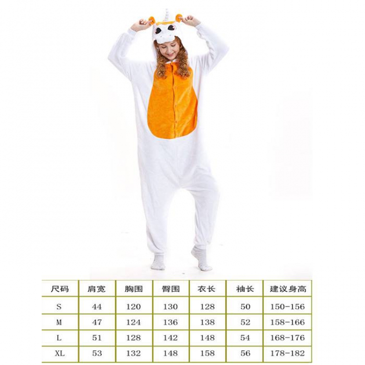 Unicorn Tenma-5 Cartoon Flannel Piece pajamas S M L XL Book three days in advance price for 2 pcs