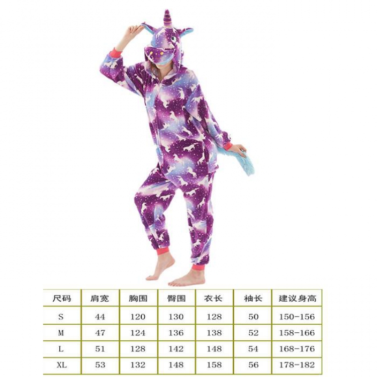 Unicorn Tenma-32 Cartoon Flannel Piece pajamas S M L XL Book three days in advance price for 2 pcs