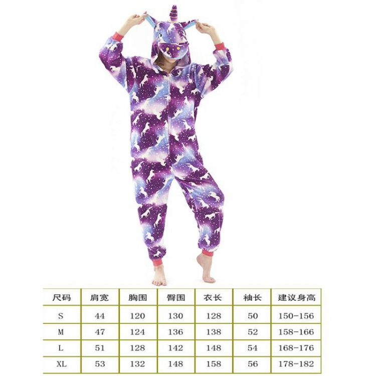 Unicorn Tenma-31 Cartoon Flannel Piece pajamas S M L XL Book three days in advance price for 2 pcs
