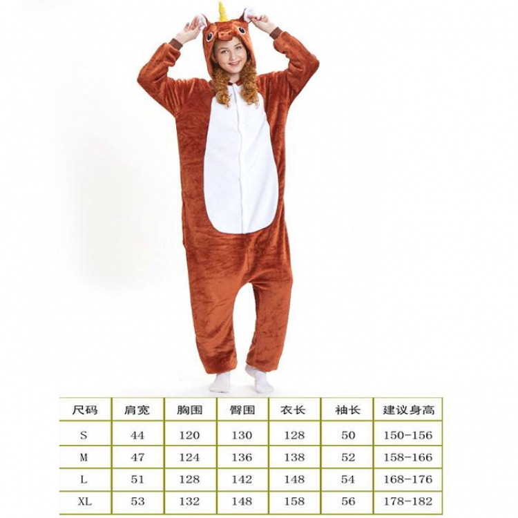 Unicorn Tenma-33 Cartoon Flannel Piece pajamas S M L XL Book three days in advance price for 2 pcs