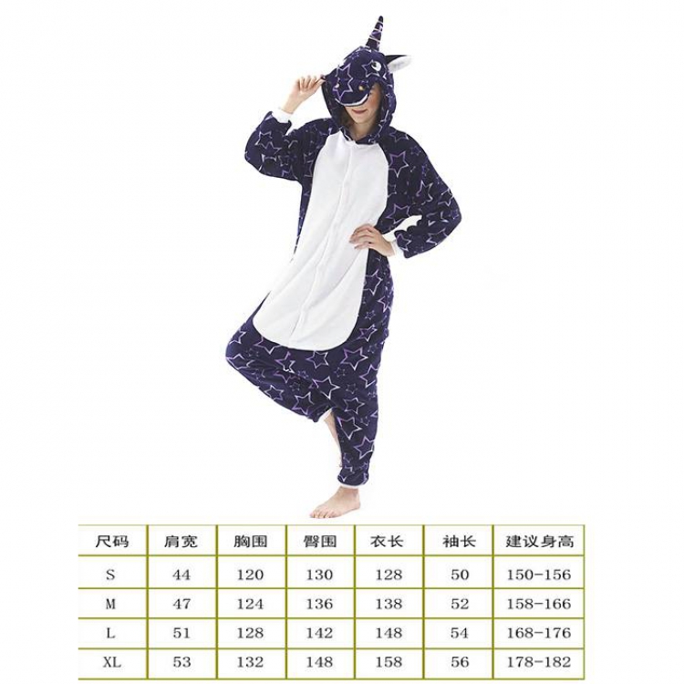 Unicorn Tenma-6 Cartoon Flannel Piece pajamas S M L XL Book three days in advance price for 2 pcs