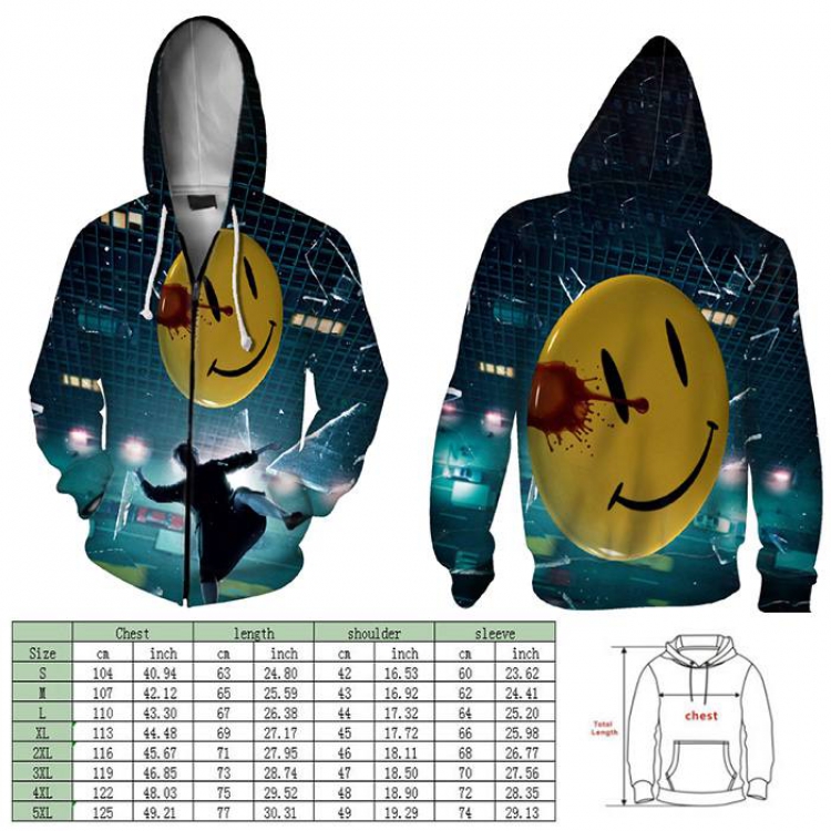 Watchmen Full color hooded zipper sweater coat 2XS XS S M L XL 2XL 3XL 4XL price for 2 pcs preorder 3 days Style B
