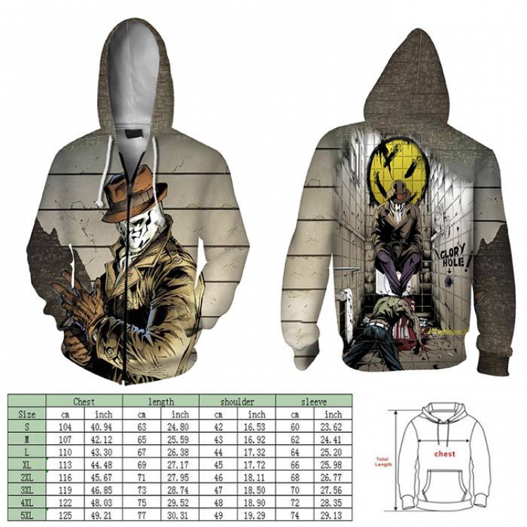 Watchmen Full color hooded zipper sweater coat 2XS XS S M L XL 2XL 3XL 4XL price for 2 pcs preorder 3 days Style A
