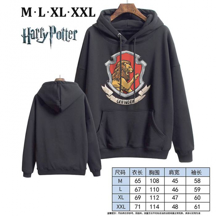 Harry Potter-10 Black Printed hooded and velvet padded sweater M L XL XXL