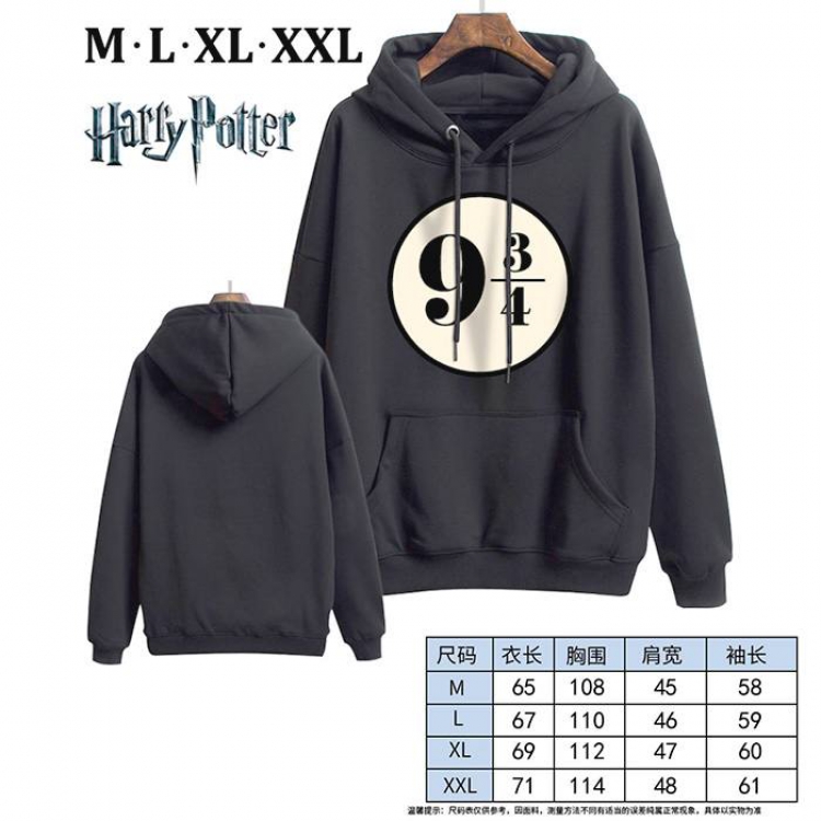 Harry Potter-12 Black Printed hooded and velvet padded sweater M L XL XXL