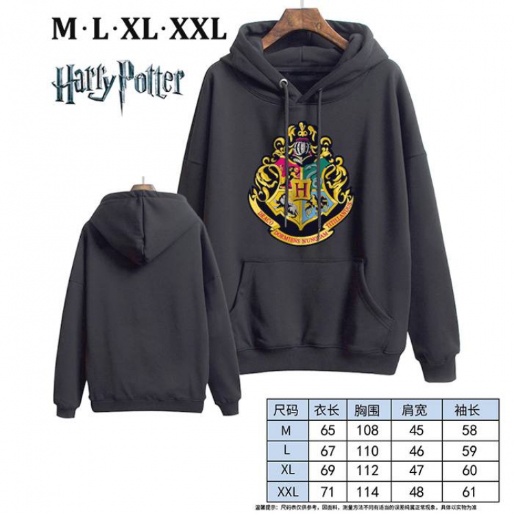 Harry Potter-2 Black Printed hooded and velvet padded sweater M L XL XXL