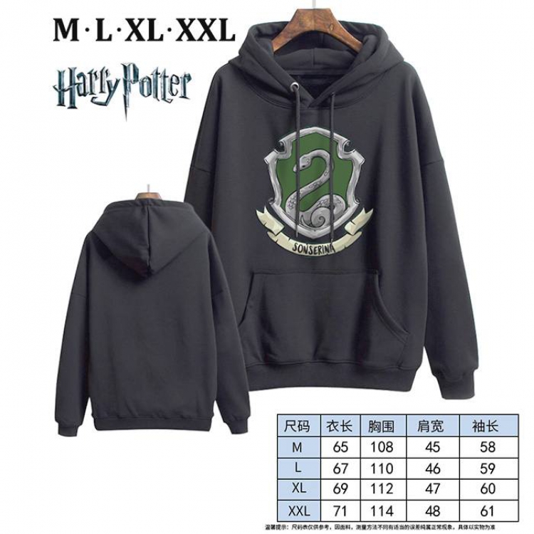 Harry Potter-8 Black Printed hooded and velvet padded sweater M L XL XXL