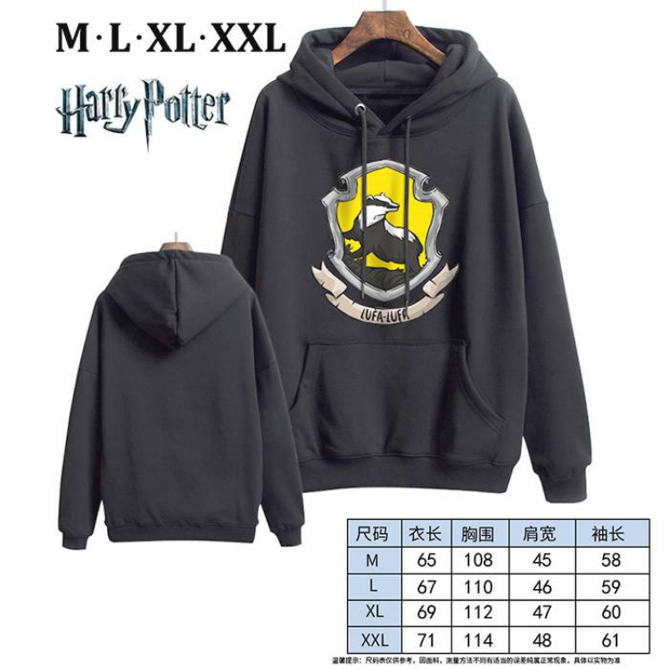 Harry Potter-9 Black Printed hooded and velvet padded sweater M L XL XXL