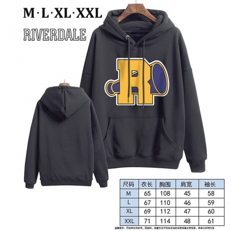 Riverdale-3 Black Printed hooded and velvet padded sweater M L XL XXL