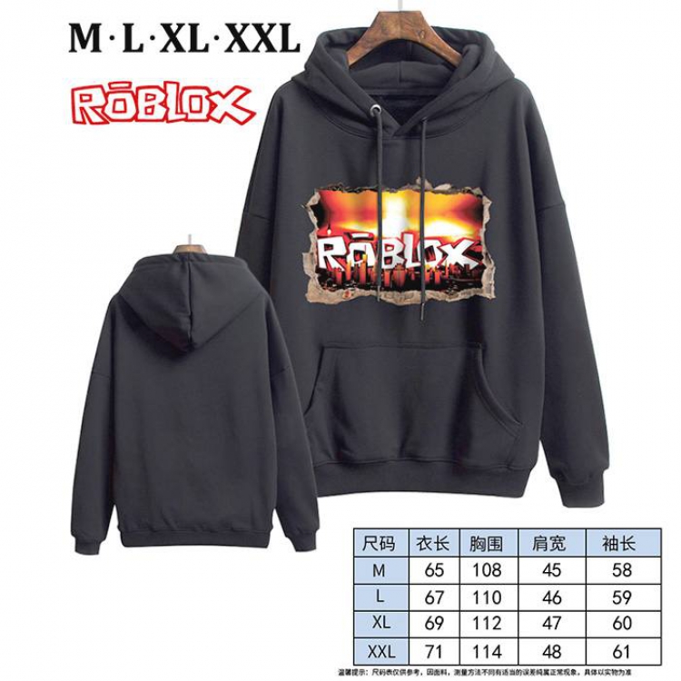 Roblox-13 Black Printed hooded and velvet padded sweater M L XL XXL