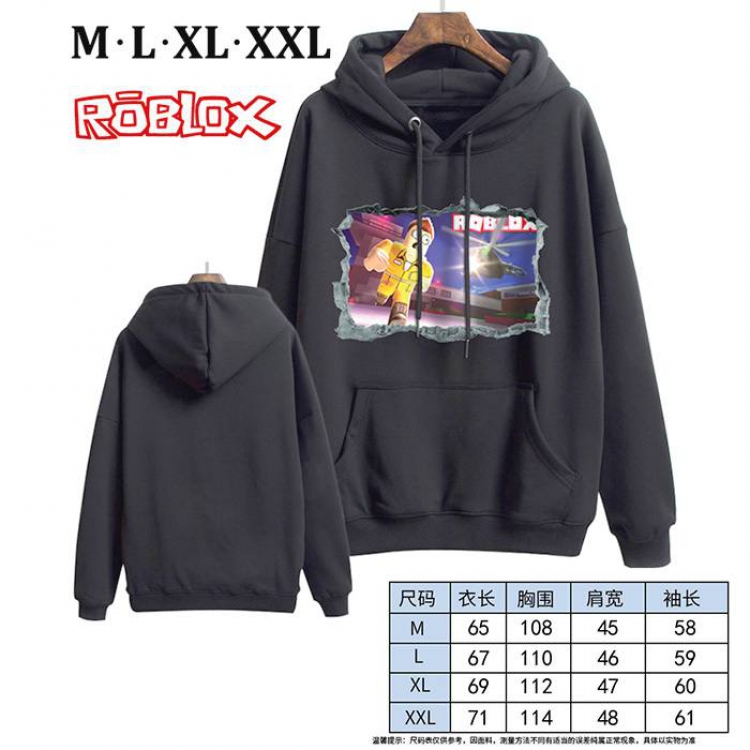 Roblox-8 Black Printed hooded and velvet padded sweater M L XL XXL