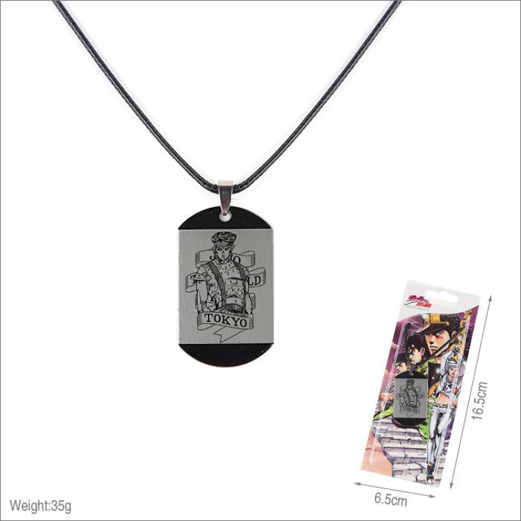 JoJos Bizarre Adventure-3 Stainless steel medal Black sling necklace price for 5 pcs