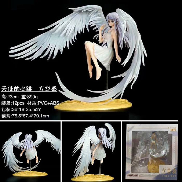 Angel Beats! Tachibana Kanade Boxed Figure Decoration Model 23CM 890G  36X18X35.5CM