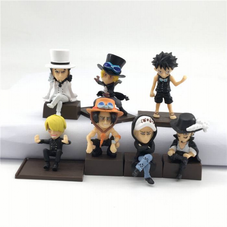 One Piece a set of seven Bagged Figure Decoration Model 4-7CM 59.5X35X29CM