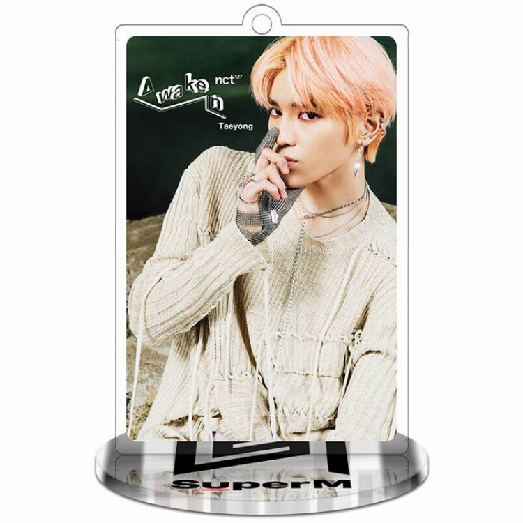 Super M-TaeYong-1 Rectangular Small Standing Plates acrylic keychain pendant 8-9CM