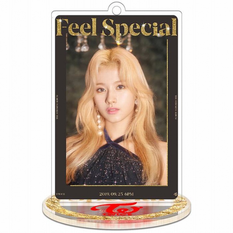 Twice Feel Special-Sana-3 Rectangular Small Standing Plates acrylic keychain pendant 8-9CM